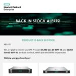 Sever Back in Stock Alerts - HPE DL380 Gen 10 and DL360 Gen10